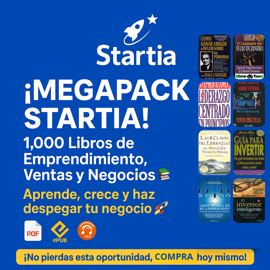 MEGAPACK de libros sobre Emprendimiento y ventas.
